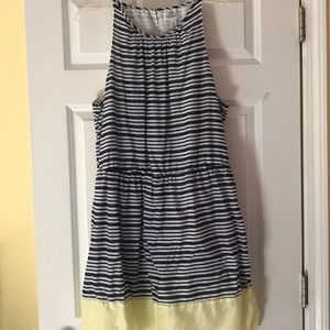 High neck striped dress